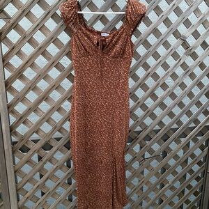 Brown Floral Maxi Dress